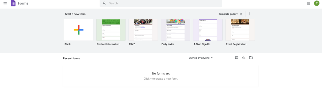 Start with Google Forms