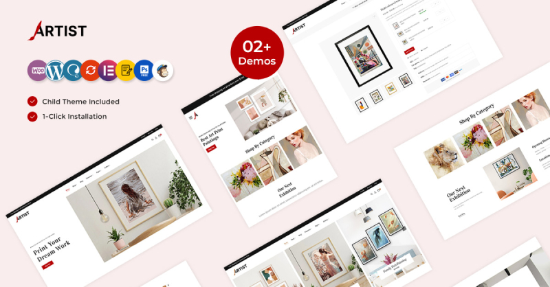 Artist - Art and Gallery Multipurpose Responsive Elementor WooCommerce Theme