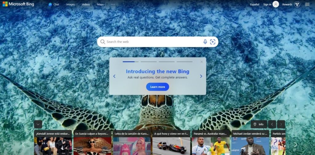 O Bing, da Microsoft, começou como MSN Search e evoluiu para um mecanismo de busca independente em 2009.