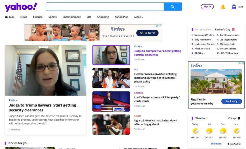 O Yahoo! ocupa o terceiro lugar no mercado global de motores de busca, com uma história que remonta a 1994.
