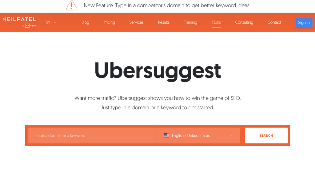 Ubersuggest - Ücretsiz SEO Aracı