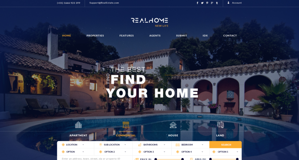 RealHomes - Temas de WordPress para Bienes Raíces