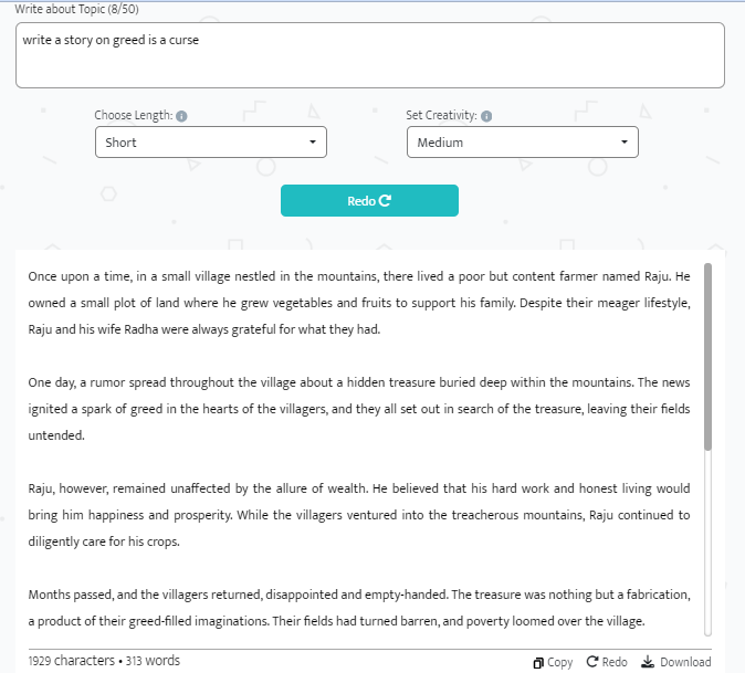 herramientas de escritura: AI Story Writer