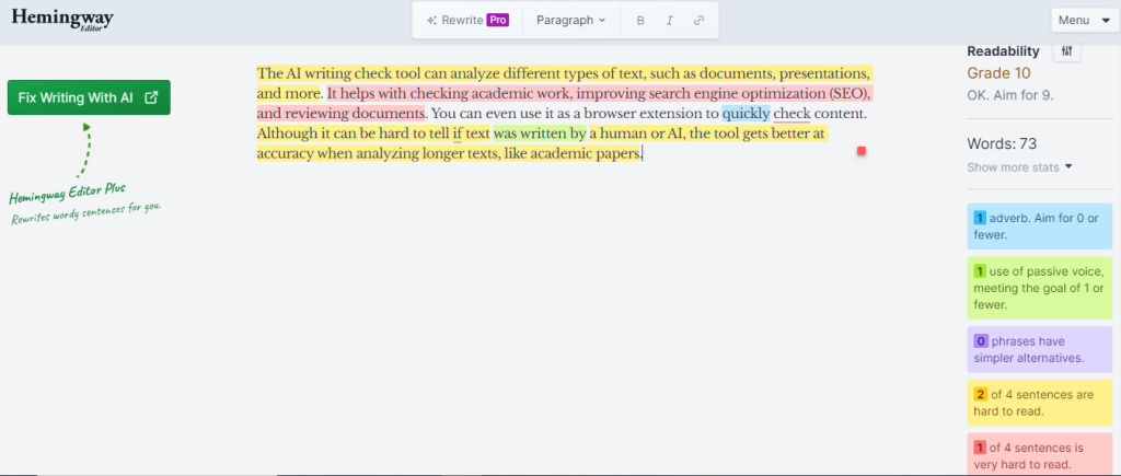 herramientas de escritura: Hemingway