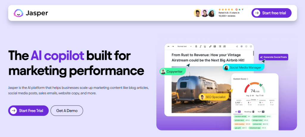 herramientas de escritura: Jasper AI