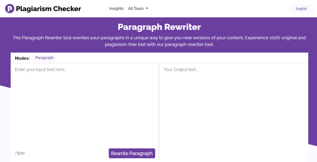 herramientas de escritura: Paragraph Rewriter