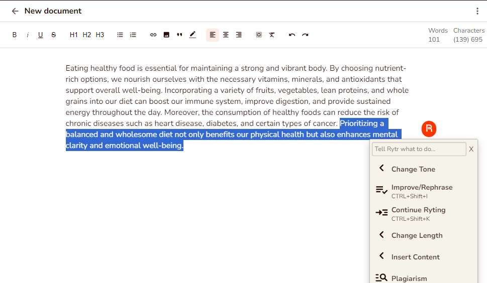 herramientas de escritura: Rytr - AI Writing Assistant