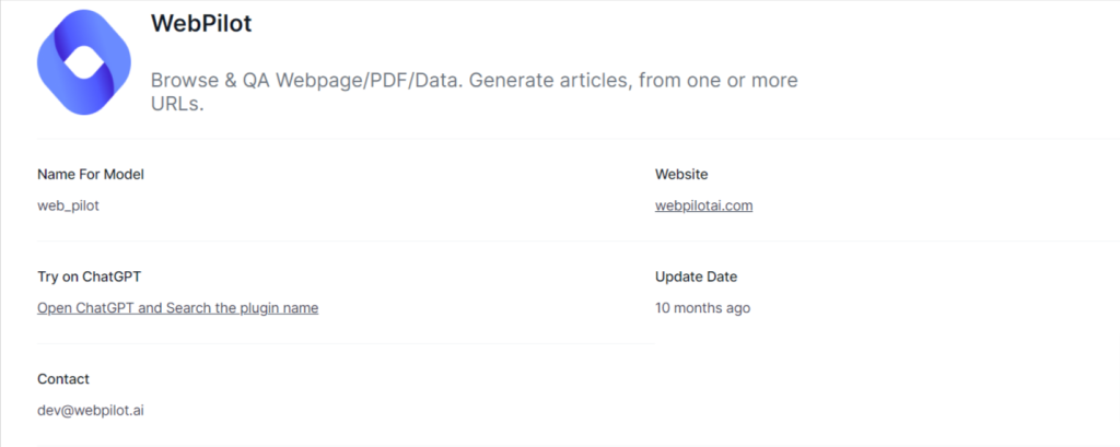 WebPilot - ChatGPT Plugins