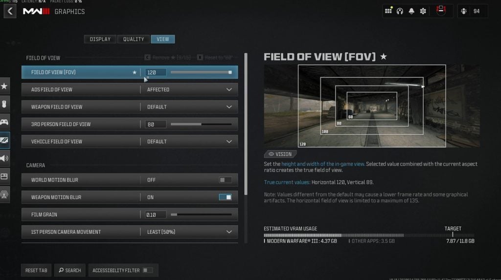 Optimal Settings
