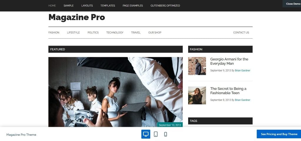 Magazine Pro WordPresss Theme