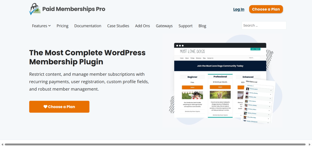 Paid Memberships Pro WordPress Membership Plugin