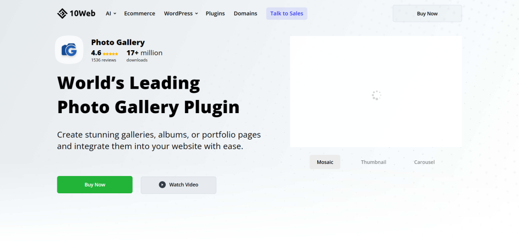 Photo Gallery by 10Web – Plugin Thư Viện Ảnh WordPress Tốt Nhất
