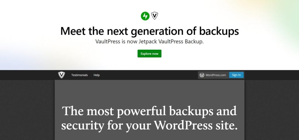 Jetpack VaultPress Backup
