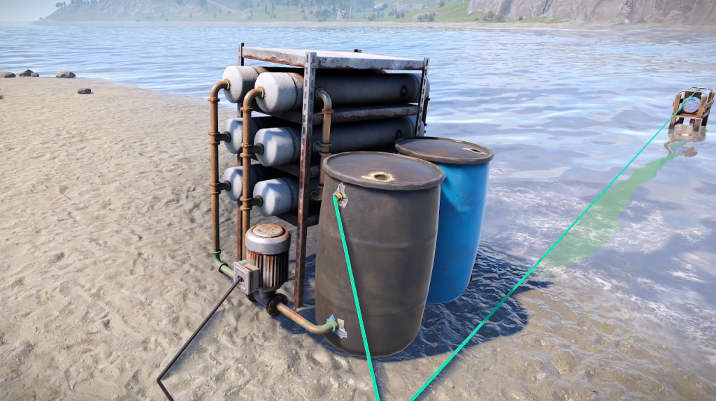 water barrel system in rust