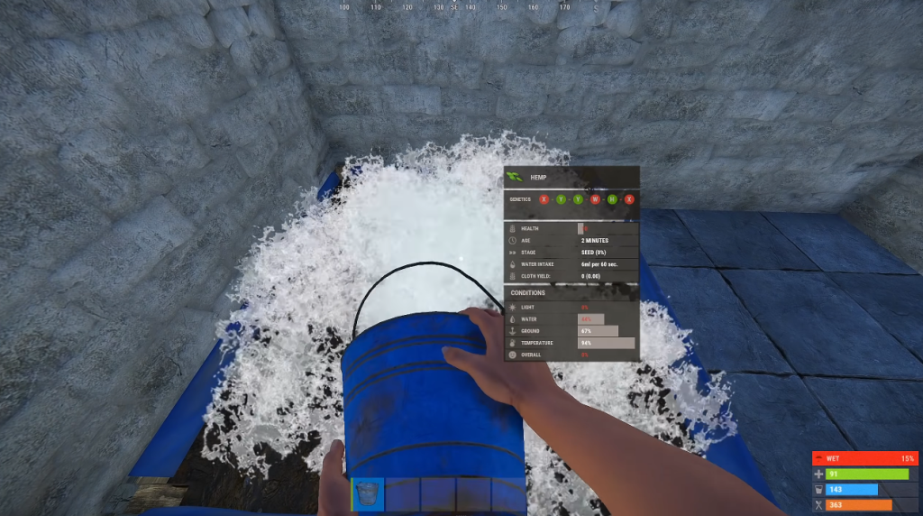 water bucket in rust