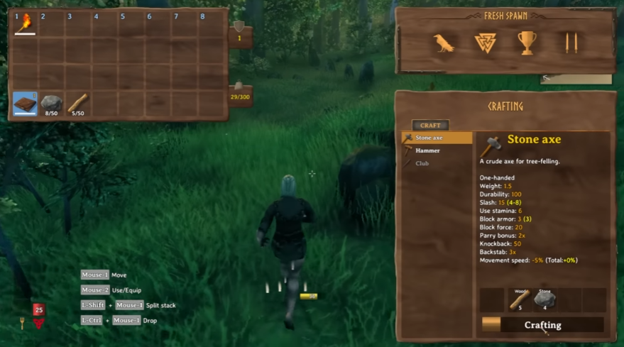 gather resources by tools