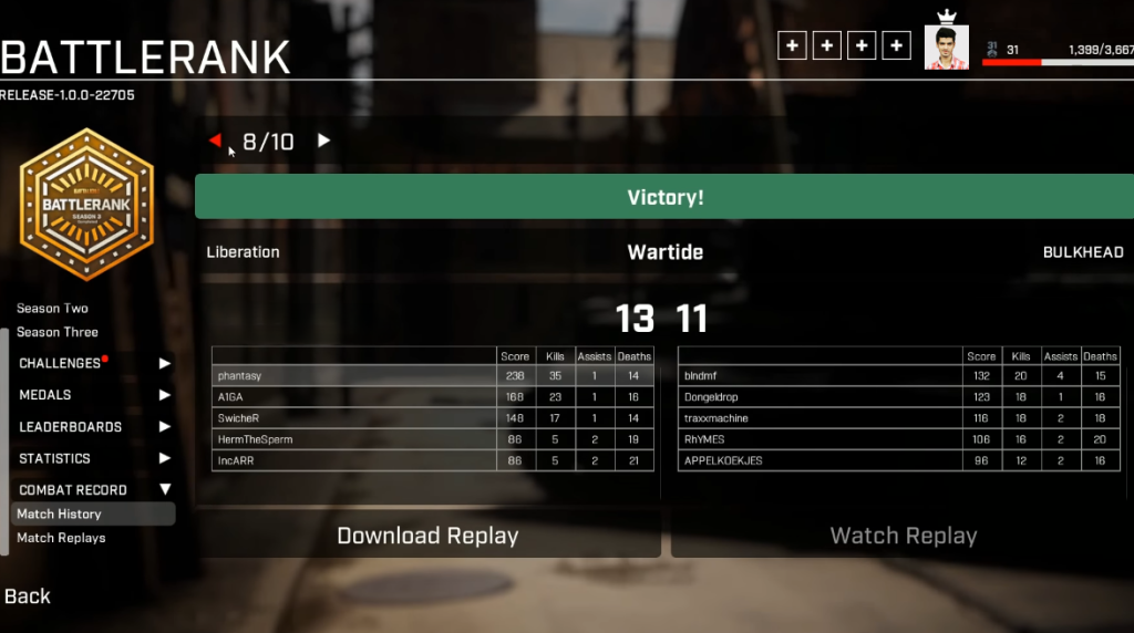 ranking in battalion