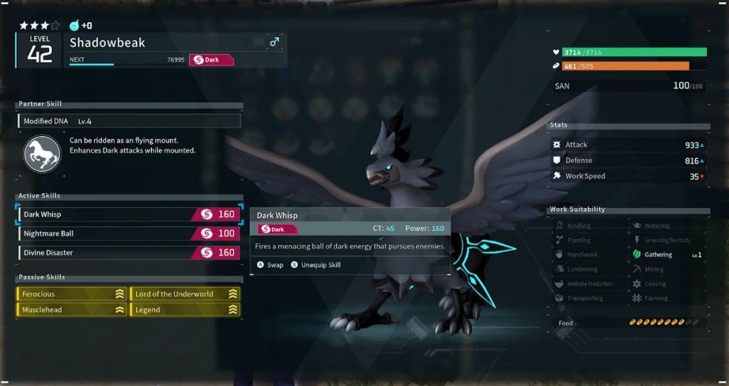 Shadowbeak Pal in Palword