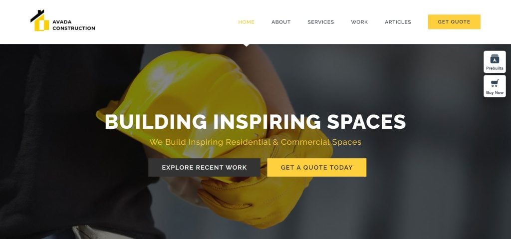 Avada Construction WordPress-Thema
