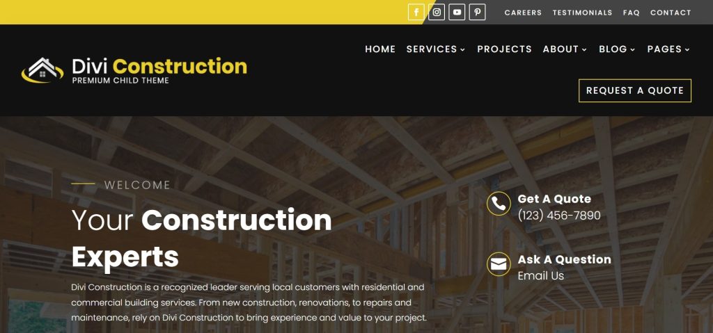 Divi Construction WordPress-thema