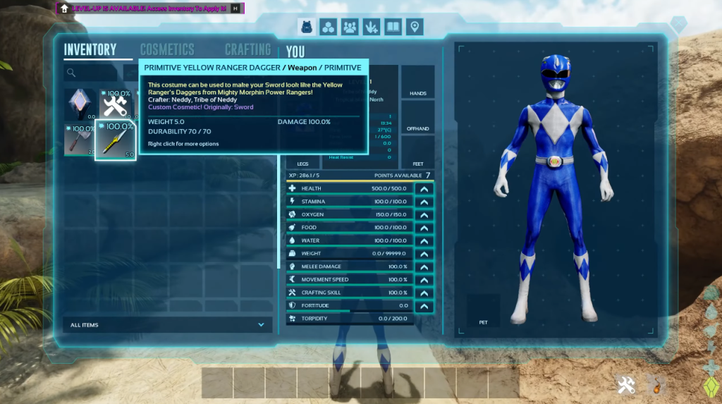 character and weapons in power rangers ark