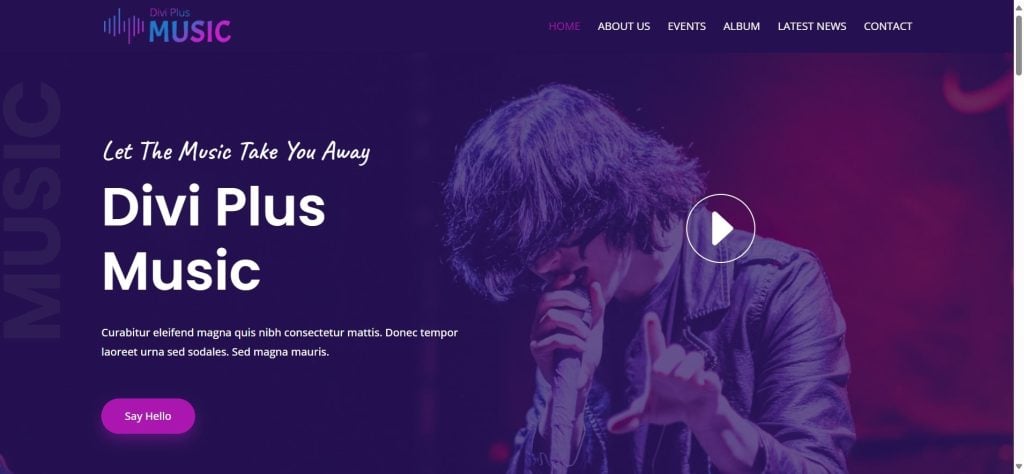 Tema de Música Divi Plus para WordPress