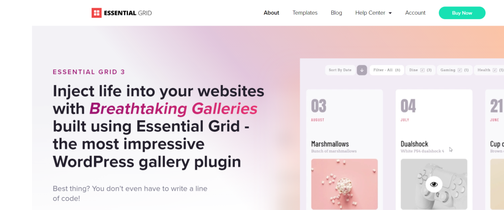 Essential Grid Gallery - WordPress Portfolio Plugins