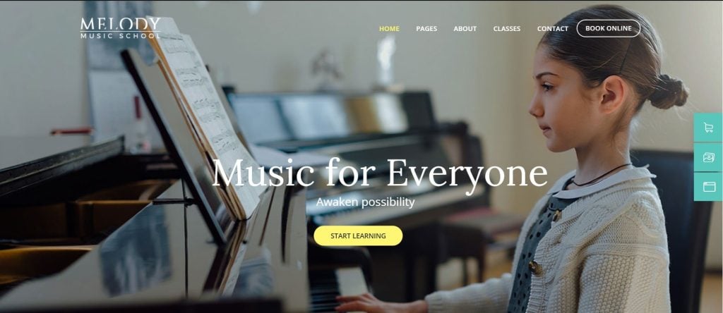 Tema para WordPress Melody Arts Music School