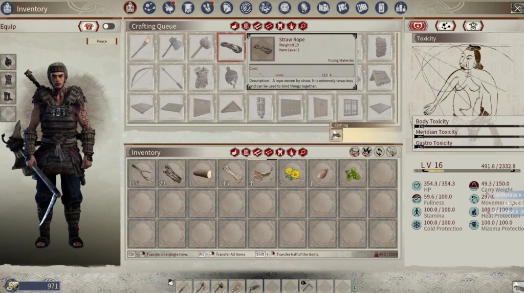 leveling up in Myth of Empires