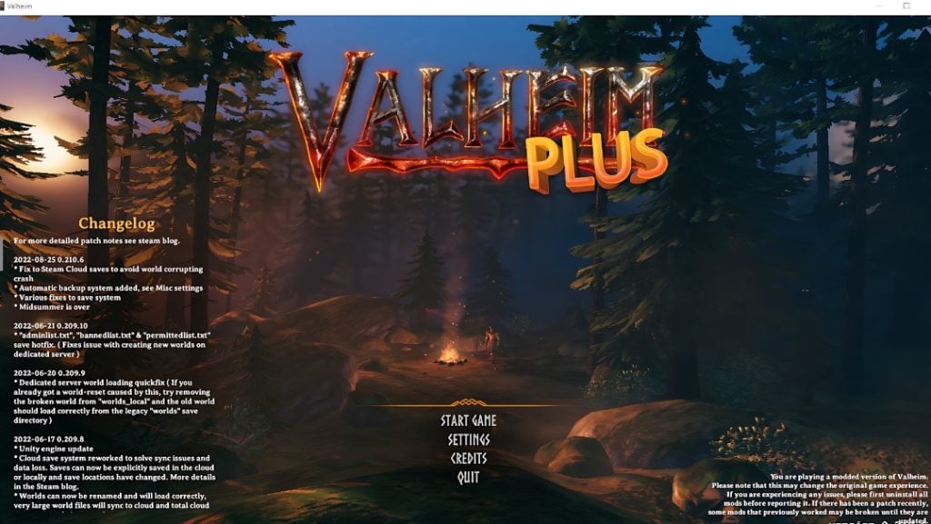installed Valheim Plus