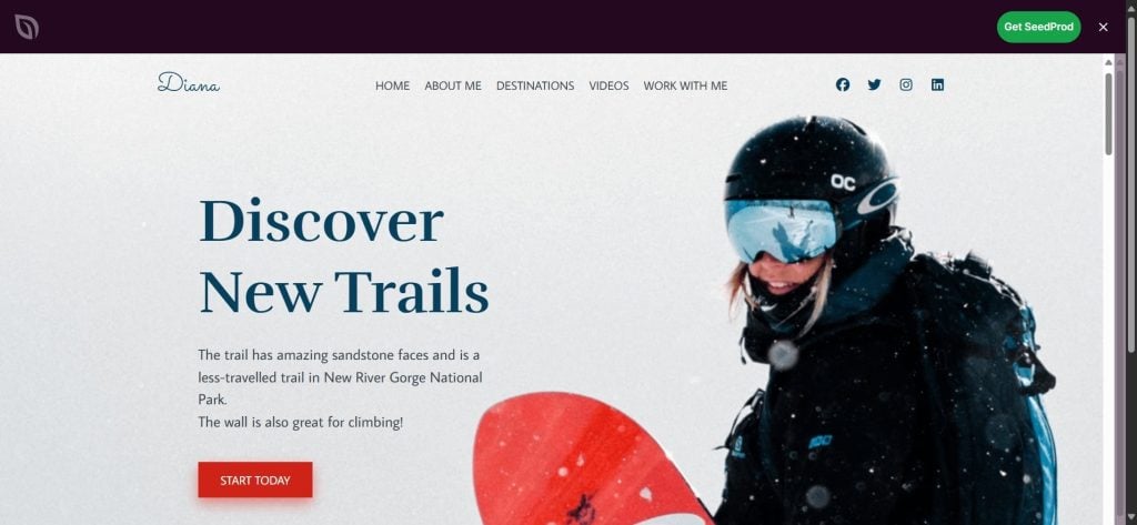 SeedProd WordPress Travel Blog Theme