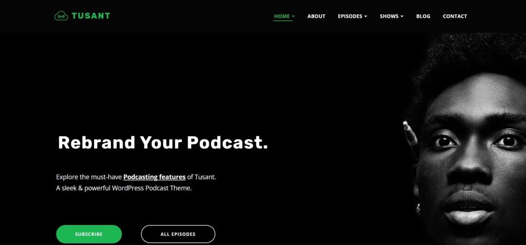 Tusant WordPress 팟캐스트 테마