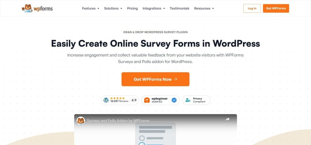 WPForms WordPress 투표 플러그인