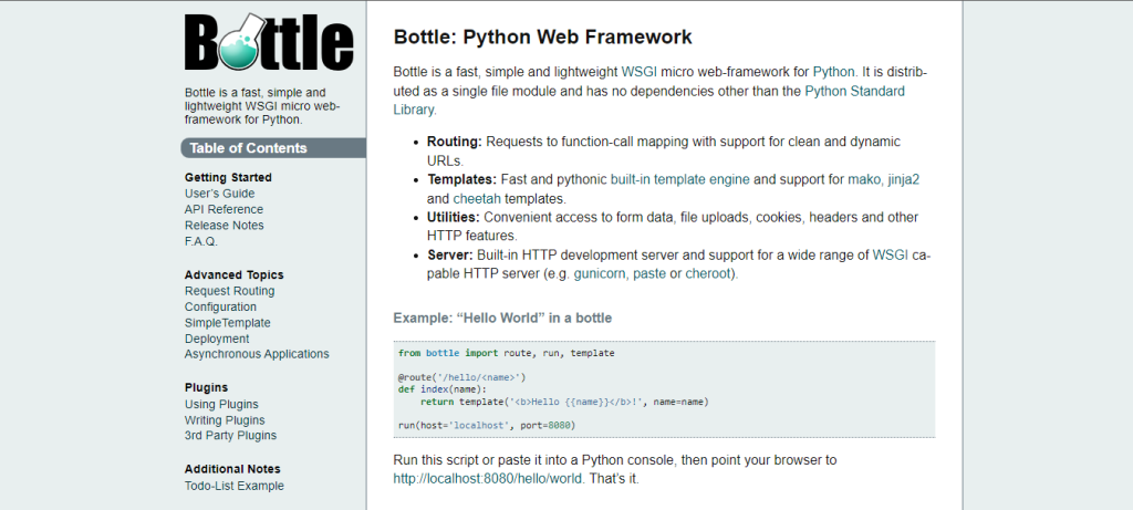 Python Frameworks: Bottle