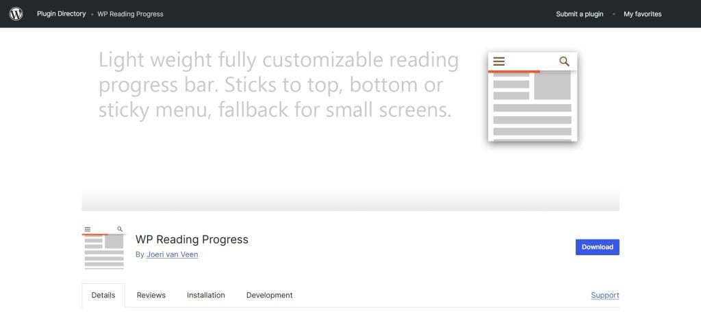 WP Reading Progress Plugin Barra di Avanzamento di WordPress