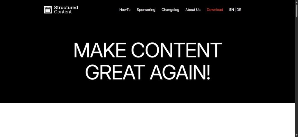 Wordpress Structured Content Plugin