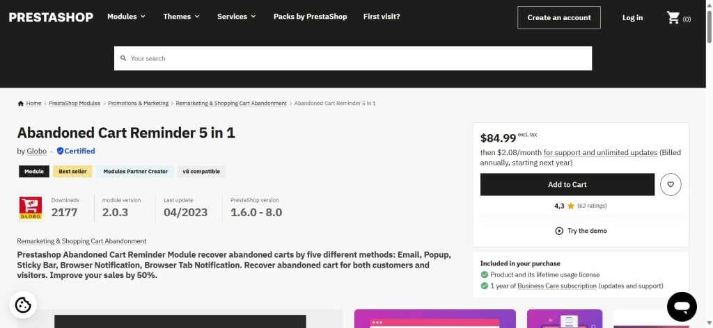 Abandoned Cart Reminder 5-in-1 PrestaShop Module