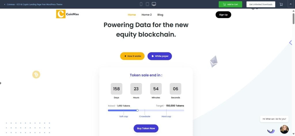 Tema de Criptomoeda para WordPress Coinmax
