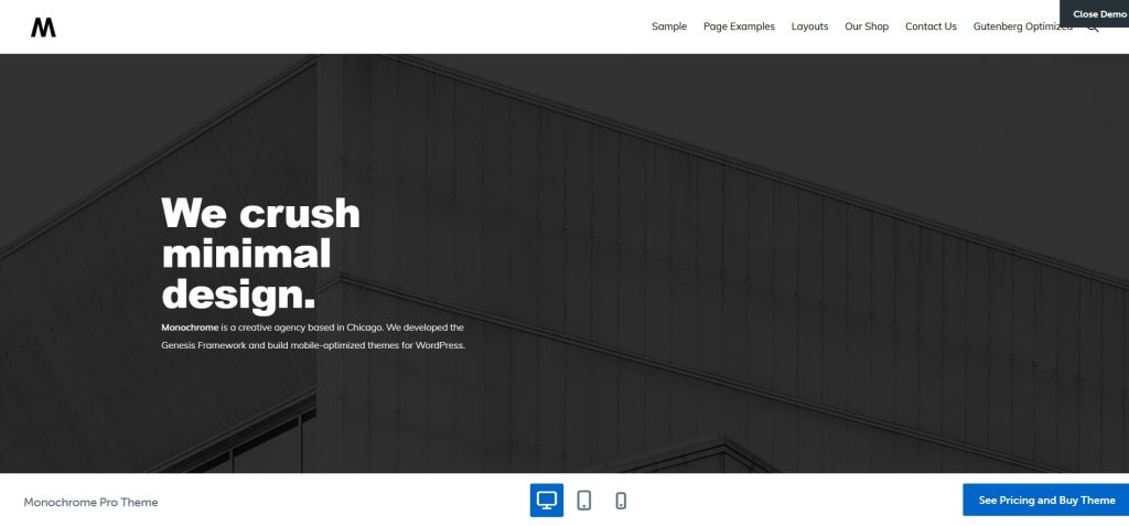 Monochrome Pro WordPress Genesis Theme
