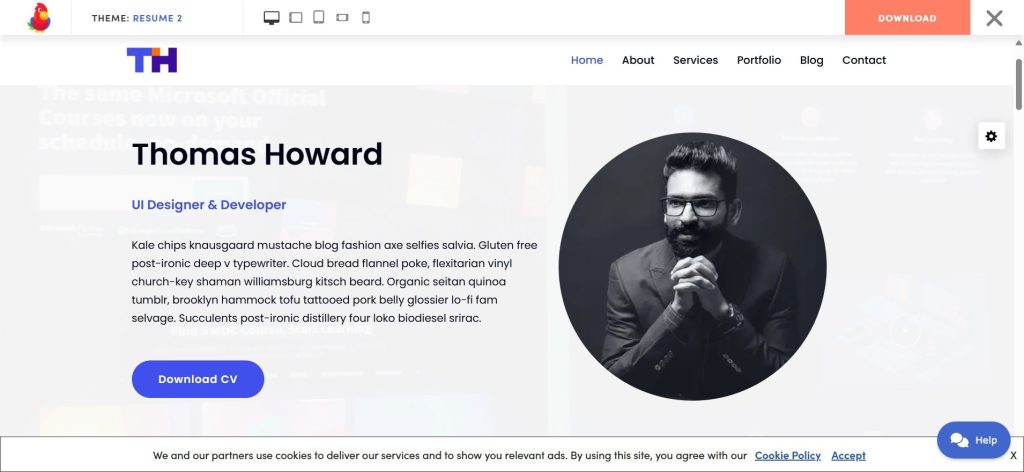Neve WordPress Resume Theme