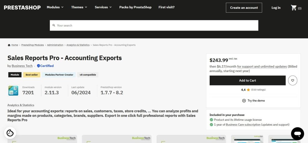 Sales Reports Pro PrestaShop Module