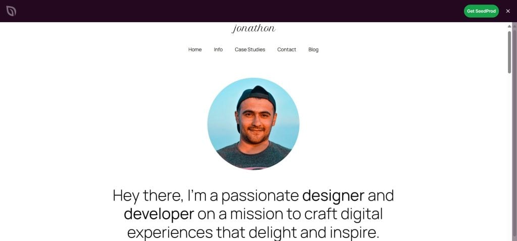 SeedProd WordPress Resume Theme