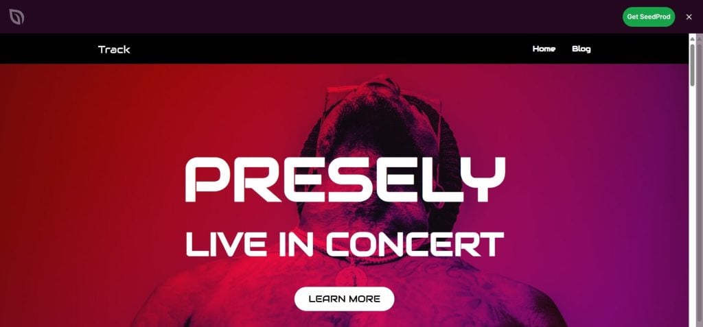 SeedProd WordPress Theme for Musicians