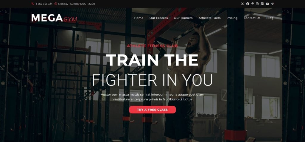 OceanWP WordPress Fitness Theme