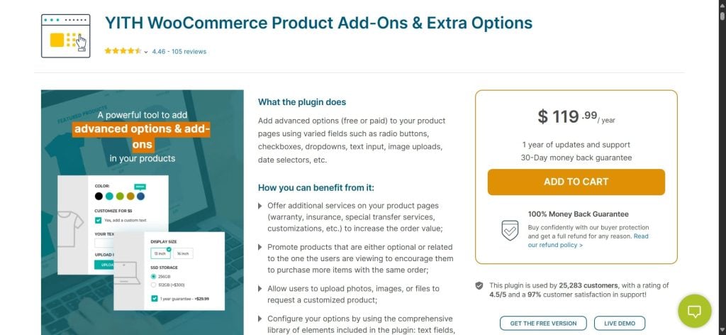 YITH WooCommerce Product Add Ons Extra Options