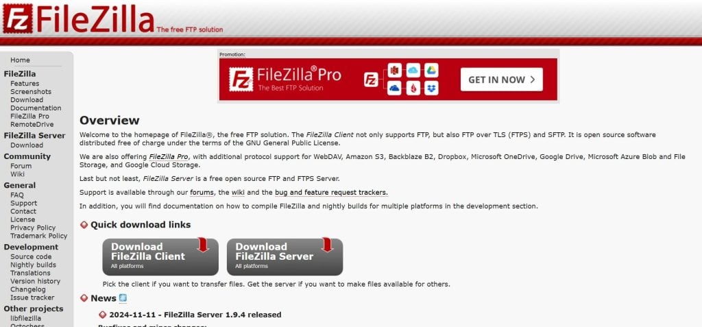 FileZilla FTP Client