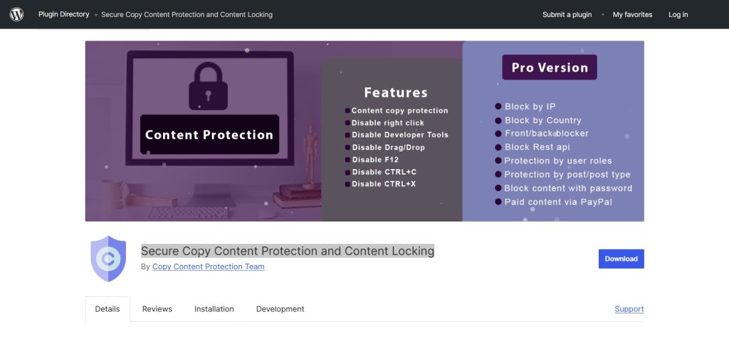 Secure Copy Content Protection and Content Locking
