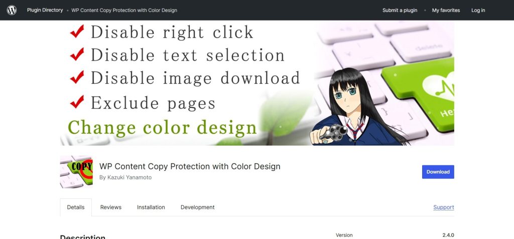 WP Content Copy Protection with Color Design