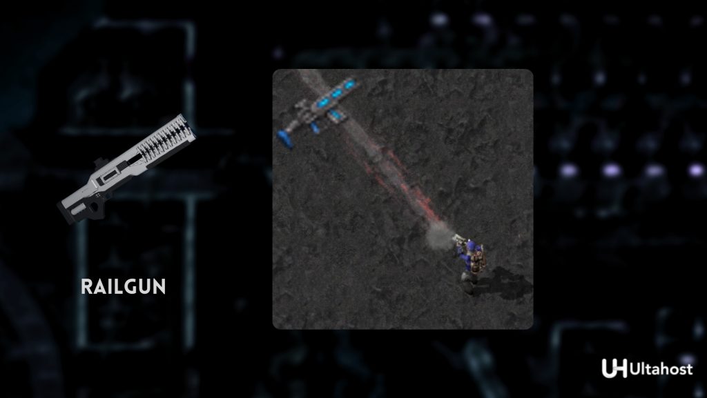 Rail gun in Factorio