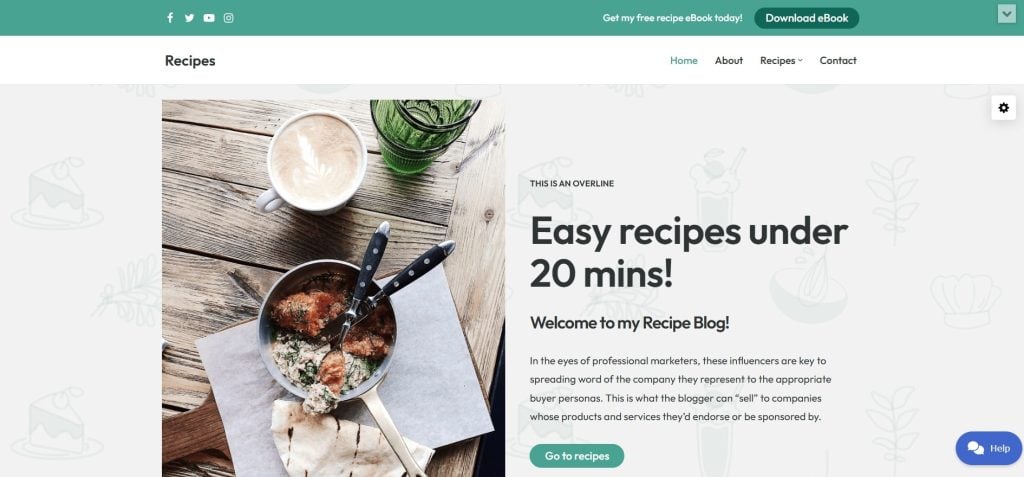 Neve Recipe Blog WordPress Theme
